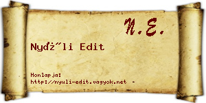 Nyúli Edit névjegykártya